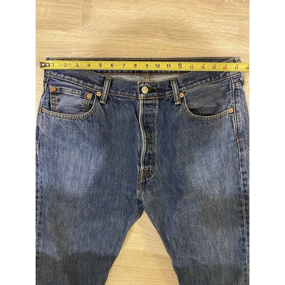 Vintage Levis 501 Denim Jeans 34 X 32 Made in USA 80s 90s 501XX Dark Wash RARE